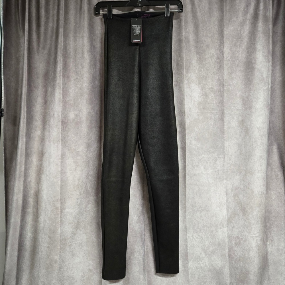 Commando Faux Suede Leggings High Rise Black Women's Size S NWT